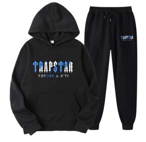 Trainingspakken voor heren TRAPSTAR Trainingspak met print Hoodie en broek Joggen Fitness Trainingskleding Kleuren Los Casual Geavanceerd ontwerp 557ess