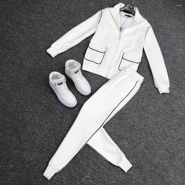 Suisses de survêtement masculines Brand Trendy Automne Casual Fried Street Suit 2024 Internet Celebrity Sweatshirt Pu Shuai Smart Guy Two-Piece Set