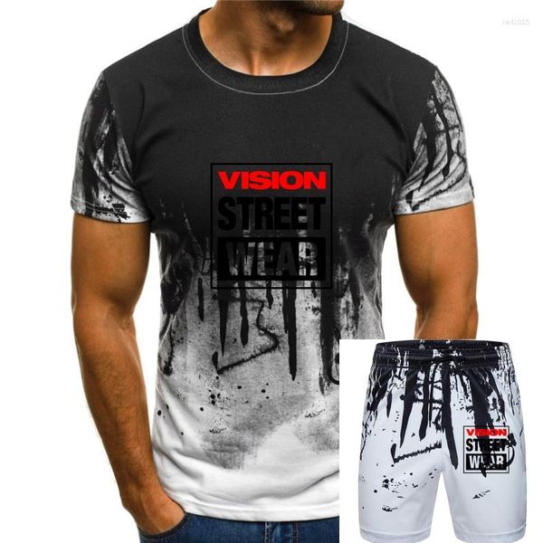 Survêtements pour hommes Tshirt Hommes Vintage Skate T-shirt Visione Tee Street Wear Rétro Col Rond Cool Homme T-shirt