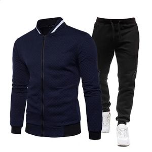 Heren Trainingspakken Tweedelige Set Heren Trainingspak Rits Jas Trekkoord Jogger Broek Herfst Winter Pakken Buitensporten Outfit 231214