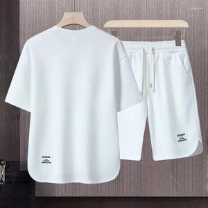 Survêtements pour hommes deux pièces ensemble mode d'été t-shirt à manches courtes et shorts ensembles coréens en vrac hommes vêtements de créateurs