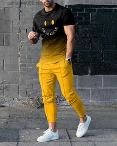 Survêtements pour hommes Urban Man 3D imprimé T-shirt à manches courtes Pantalon long 2 pièces Ensembles Tendance décontractée Vêtements surdimensionnés Été Hommes Survêtements T230601