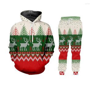 Chándales de hombre UWJI Sudadera con capucha personalizada Hombres / Mujeres Deporte Traje de invierno Navidad 3D Christmas Elk Impreso Sudaderas Ocio Sudaderas Moda Tendencia