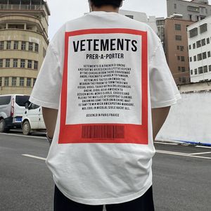 Trainingspakken voor heren VETEMENTS Mode T-shirt Heren 1 Vetements Oversized Shirts Achterkraag Tonaal Geborduurde Letter Dames Tees 230703