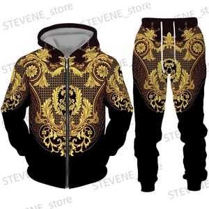 Survêtements pour hommes Vintage motif floral impression 3D sweats à capuche pour hommes / ensembles sweat-shirt décontracté pantalon costume de sport hip hop streetwear unisexe vêtements T231122