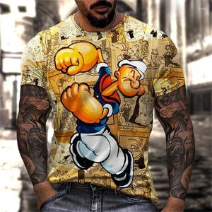 Chándales de hombre Camiseta vintage Camiseta suelta con cuello redondo Marinero Patrón 3D Manga corta Calle Casual Hip Hop Top y ropa Chándal