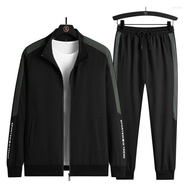 Survêtements pour hommes en gros automne et hiver costume de sport veste pantalons longs hommes Cardigan pantalon pull grande taille