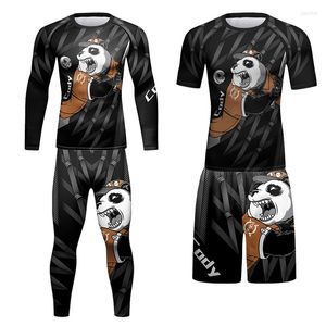 Chándales de hombre Venta al por mayor Panda negro de hombre personalizado 4 piezas Cómodo transpirable para traje de ocio