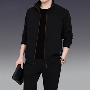 Men S Tracksuits Winstand Autumn Winterkleding Tweede stuk trend Cardigan Casual Sports Pak All Match Simple Business 5xl 220926