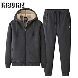 Survêtements pour hommes Costume de survêtement en laine pour hommes d'hiver 2022 Sweat à capuche chaud épais pour hommes Costume à capuche pour hommes Costume surdimensionné pour hommes 6XL 8XL Z0224