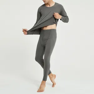 Survêtements pour hommes Hiver Hommes Sous-vêtements thermiques Qualité Premium Naturellement Doux Slim Panneaux chauds Pantalons longs Thermo Vêtements Pyjamas XL-7XL Taille