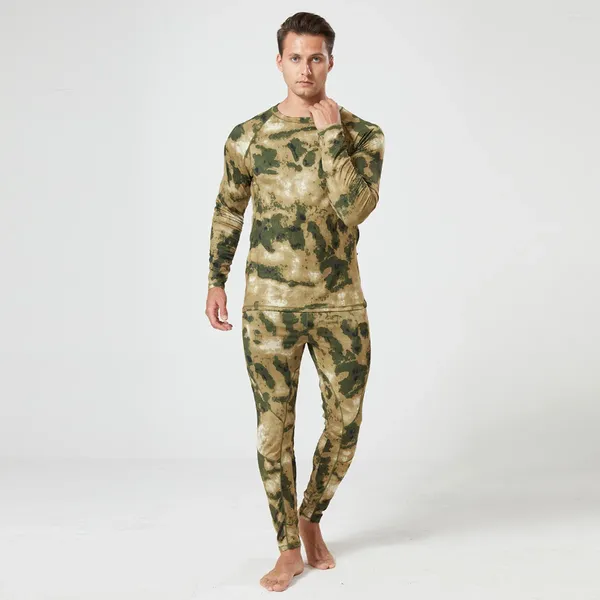Survêtements pour hommes Costume d'hiver Tactique de camouflage militaire Chaud en peluche Tops Pantalons Fans de l'armée Sport masculin Ensemble ajusté pour homme