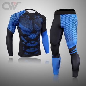 Survêtements pour hommes Ensemble de sous-vêtements thermiques d'hiver Vêtements de sport pour hommes Entraînement de course Couche de base chaude Collants de compression Jogging Gym pour hommes MMA Suit 230301