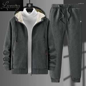 Survêtements pour hommes Hiver Épais Chaud Polaire Survêtement Hommes Plus Taille À Capuche 2 Pièces Ensemble Veste Thermique Pantalon Sportswear Casual Sweat Costumes 8XL