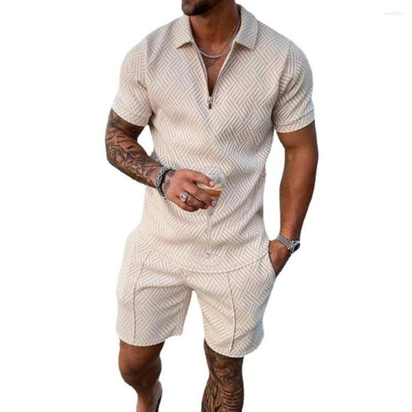 Parcours masculins Tracks Sports Sports Set Beach Casual Shirt confort