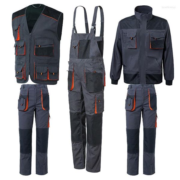 Survêtements pour hommes veste de travail hommes électricien Cargo pantalon multi-poches gilet pour outils salopette vêtements de travail uniforme soudage