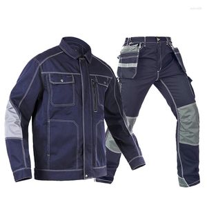 Survêtements pour hommes costumes de travail industriels pour hommes veste Construction et multi-poches Cargo pantalon ensemble protection travail uniforme