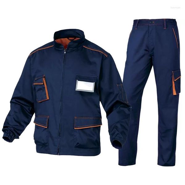 Parcours masculins Travail Suit Industrial for Men Multi Pockets Jacket and Pantal Man Construction Set Workwear Working Uniform