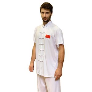 Herentracksuits Wushu Uniform Kinderen Volwassenen Vechtsporten Korte Mouwen Kleding Taekwondo Karate Kungfu Suits Morning Oefening Kostuums