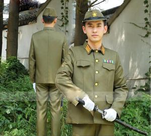 Chándales para hombres Segunda Guerra Mundial Oficial Imperial Japonés Tradicional Vintage Uniforme Verde Traje Militar Japón
