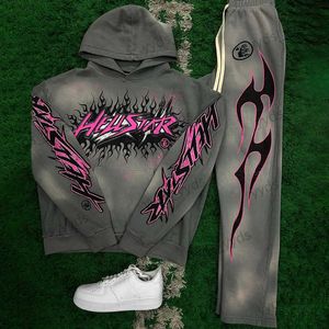 Heren Trainingspakken Hell Fog High Street Wash Water Doen Oude Zware Industrie Hoofd Print Casual Hoodie Paar Hoodie T240301