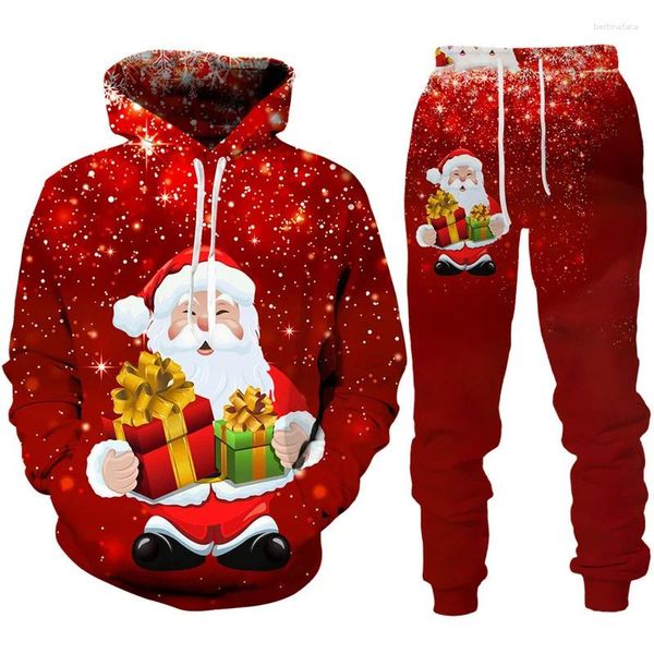 Socistas de canciones para hombres Año de anime sudadera con capucha de anime Santa Claus 3D impresión Jersey Y2K Party Cosplay Streetwear Swear Swearshirt Pantalones