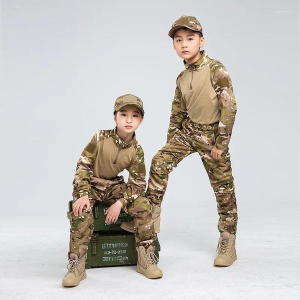 Survêtements pour hommes Jeunes hommes Tactique Frog Costume Camouflage Entraînement en plein air Chasse à manches longues Camp militaire d'été Uniforme d'élève Mâle