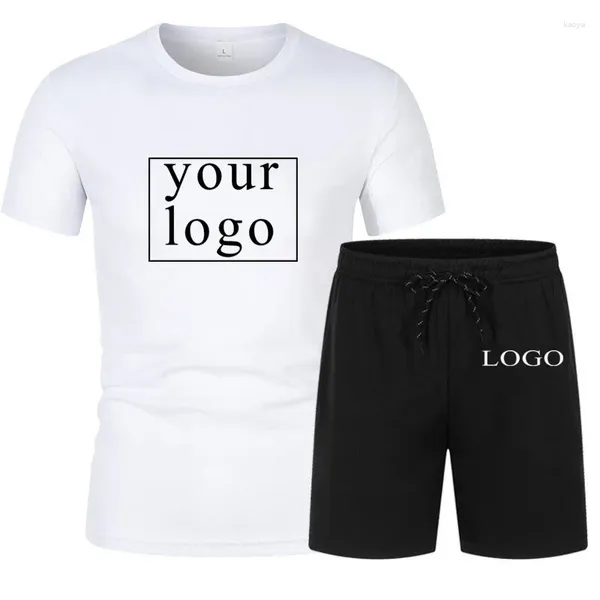 Chándales para hombre con su propio diseño, logotipo/imagen de marca, personalizado en cualquier lugar, pantalones cortos de manga corta DIY, conjunto de moda