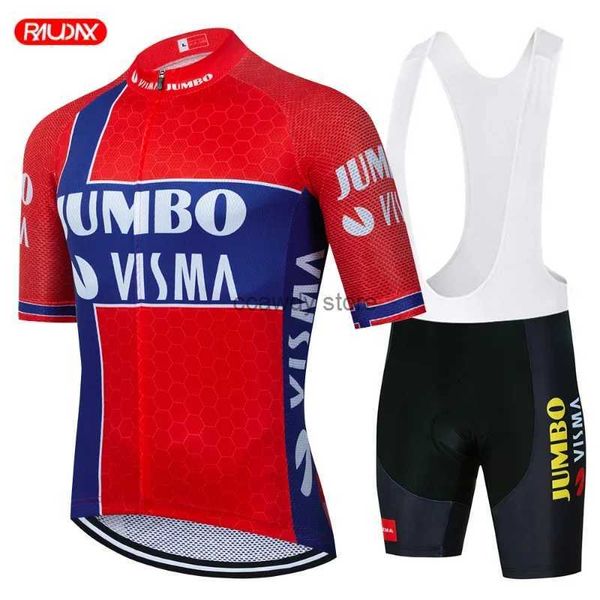 Survêtements pour hommesJUMBO-Short Seve Jersey Jersey Set BreathabMaillot Sports de plein air Bib Pant Vêtements d'été 2024H2421