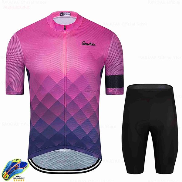 Costumes pour hommes Vêtements pour hommes Porter une meilleure équipe arc-en-ciel RX Areo Maillot de cyclisme Short Seve Vêtements Summer Road Bike SetsH2421