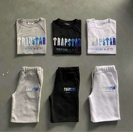 Ensemble t-shirt Trapstar pour hommes, survêtement brodé avec lettres, manches courtes, Short en peluche, 2113ess