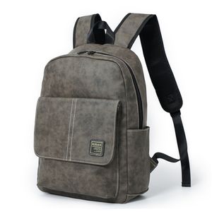 Mochila de viaje para hombre, bolso de hombro Vintage, mochila coreana para hombre, mochila para ordenador portátil de gran capacidad de cuero Pu con personalidad