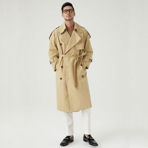 Trench-Coat Extra Long pour homme, coupe-vent à Double boutonnage pour homme de grande taille, Style anglais, printemps-automne, S-6XL