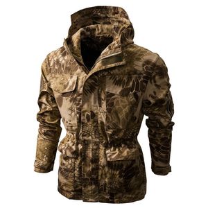 Herengeul Lagen 2021 Winter Europese waterdichte camouflage Outdoor Stormsuit Tactical capuchon jas