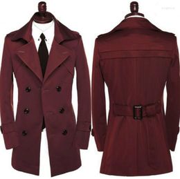 Hommes Trench Coats 2022 Designer Slim Sexy Manteau Hommes Double Boutonnage Pardessus À Manches Longues Vêtements D'affaires Survêtement