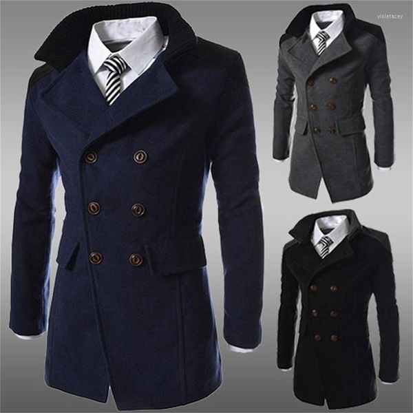 Hommes Trench manteaux 2022 hommes veste chaud hiver longue vêtements d'extérieur bouton intelligent pardessus haute qualité décontracté confortable lâche goutte Viol22