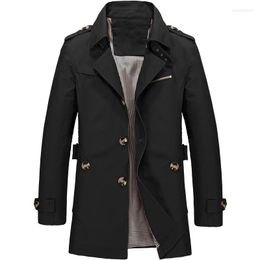 Hommes Trench manteaux 2022 printemps automne hommes affaires décontracté longue veste coupe-vent manteau mode pardessus grande taille