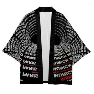Heren Trench Coats 2023 3D Vision Digital Printing Kimono Cloak Cardigan Herenjas Cos Kleding Anime Top T-shirt
