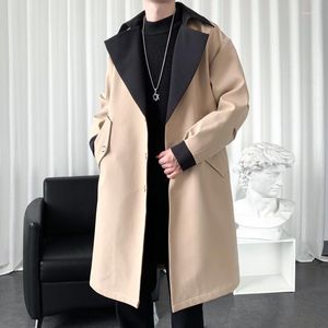 Heren Trench Coats 2023 Autumn Men Classic Long Mens Fashion Britse stijl jas mannelijke vintage windbreaker casual overjas kleding