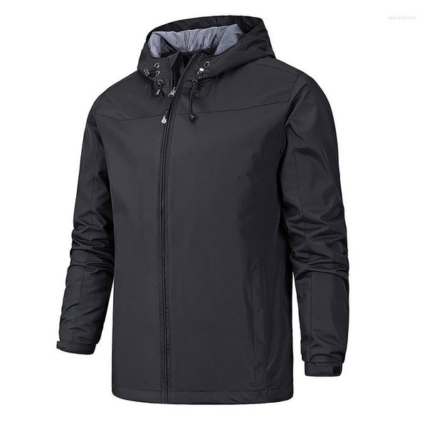 Trenchs de hommes Manteaux 2023 Automne Hiver Hommes légers Veste capuche imperméable coupe-vent fermeture éclair en plein air mode mâle vestes de sport