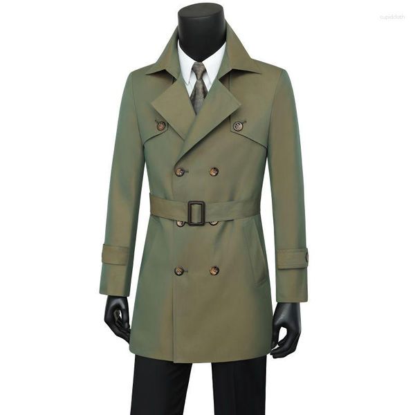 Gabardinas para hombres 2023 Spring Spring Coreano Moda Overcoat para macho Long Breakbreaker Streetwear Men Coat Wear B118