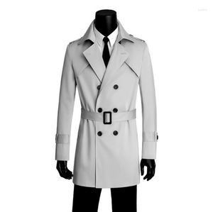 Trenchs pour hommes 2023 Designer Slim Sexy Manteau à double boutonnage Hommes Pardessus à manches longues Vêtements pour hommes Vêtements d'extérieur d'affaires