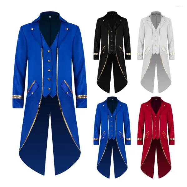 Trenchs pour hommes 2023 Hommes Costume Victorien Médiéval Tuxedo Gentlema Tailcoat Gothique Steampunk Vintage Robe Tenue Manteau Pour VD2891