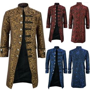 Heren Trenchcoats 2023 Product Stoom Punk Prestaties Kleding Jas Mode Toevallige Windjack Mannen Kleding Lange Jassen Voor