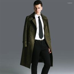 Hommes Trench manteaux 2023 rétro mode hommes printemps automne hommes daim vêtements Slim Fit pardessus à manches longues veste décontractée