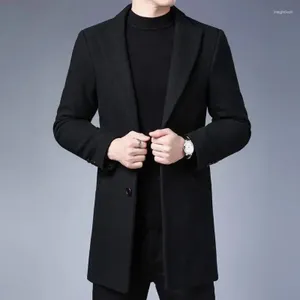 Trench Coats 2024 Fashion Men de laine Mélanges Mens Mens Casual Business Coat Overcoat Male Punk Style Dust Jackets