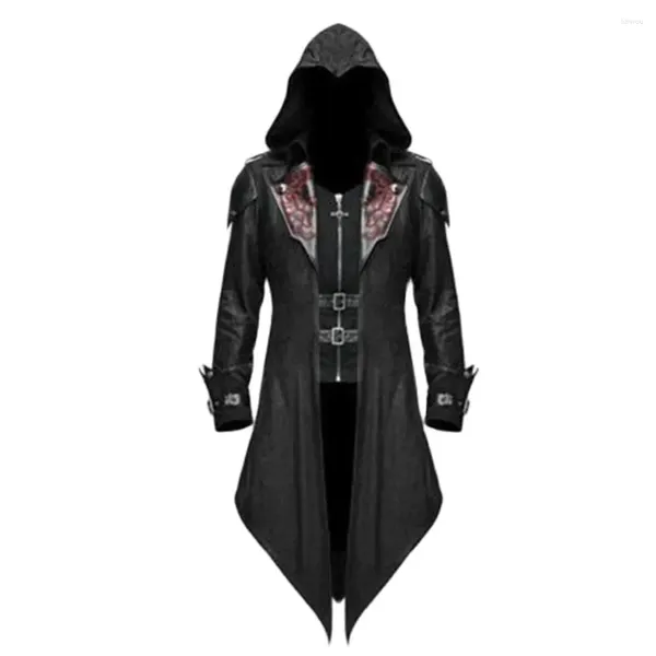 Gabardinas para hombres 2024 Juego medieval S Cosplay Traje Edward Streetwear Chaqueta con capucha Outwear Ropa de fiesta de Halloween