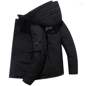 Trenchs pour hommes Manteaux 2024 Veste de travail d'hiver avec isolation épaissie à capuche pour couple de canard blanc Style moyen Len