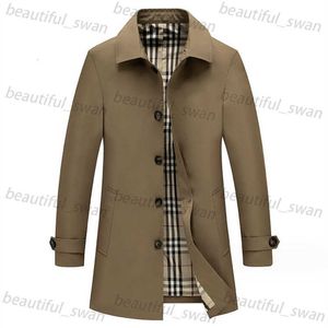 Trench Coats mascules 2024SS Nouvelle marque de luxe HotSales Fashion Designer de haute qualité classique pour hommes longs