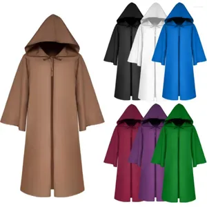 Trenchs pour hommes Manteaux pour enfants adultes Cape Couleur unie Capuche Sorcière Vampires Cape Halloween Mascarade